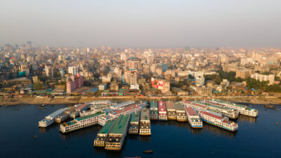 A bustling local market in Bangladesh, highlighting the country's growing consumer demand and expanding middle class.